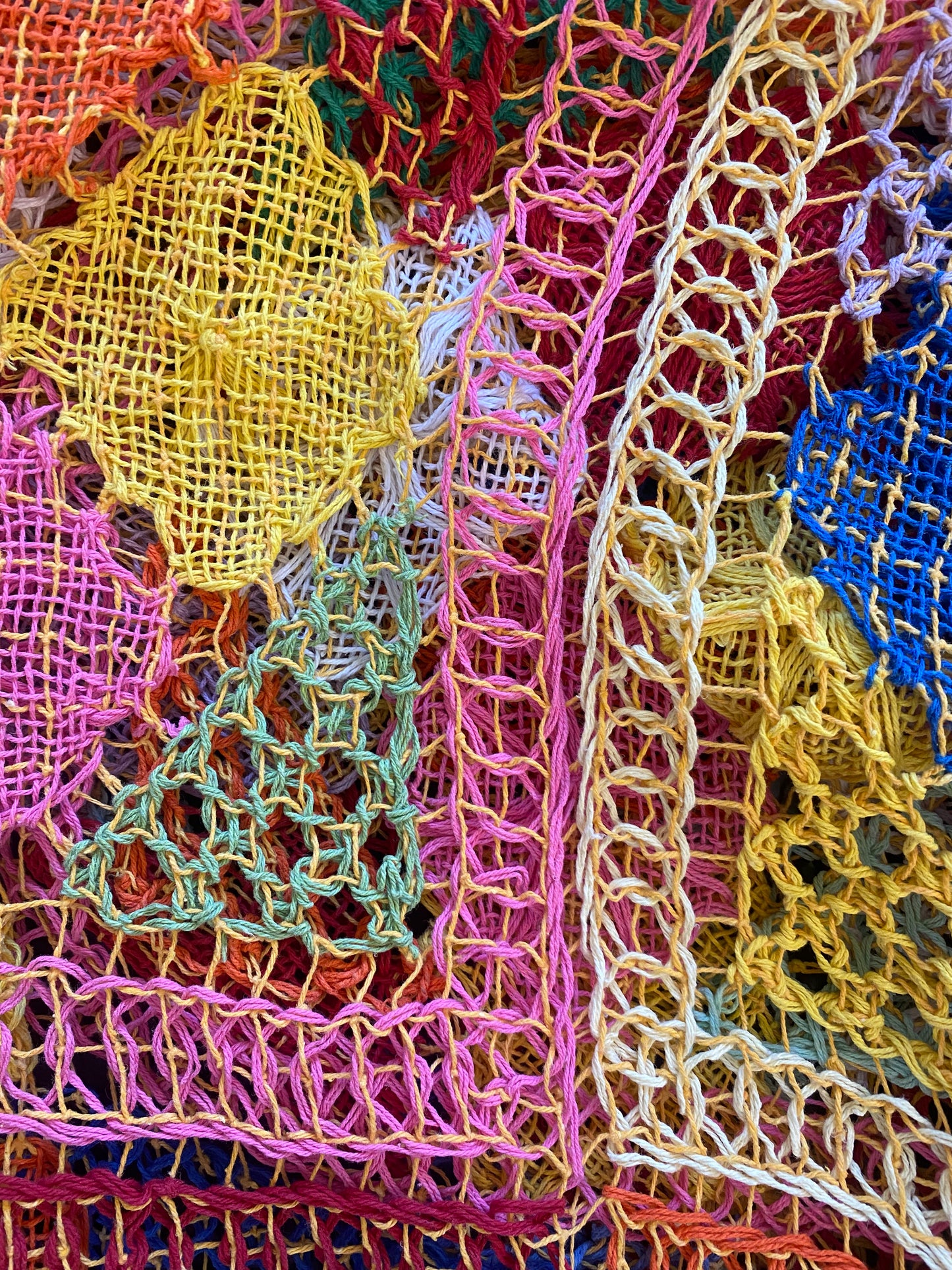 Colorful Crochet Vintage Textile