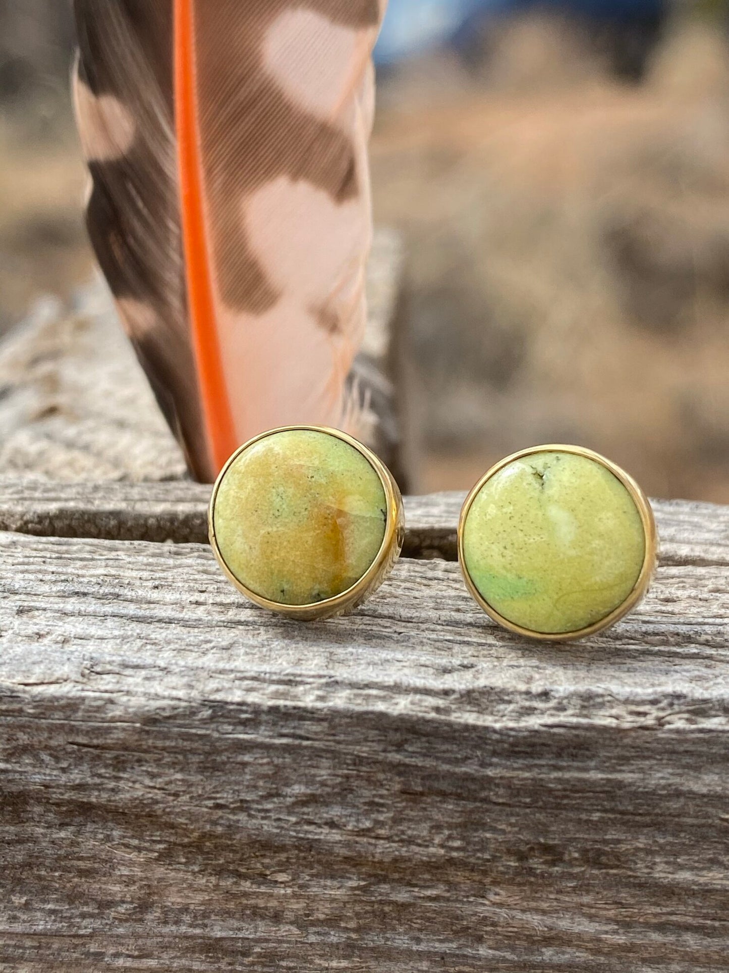 Round Orvil Jack Studs in 22K Gold