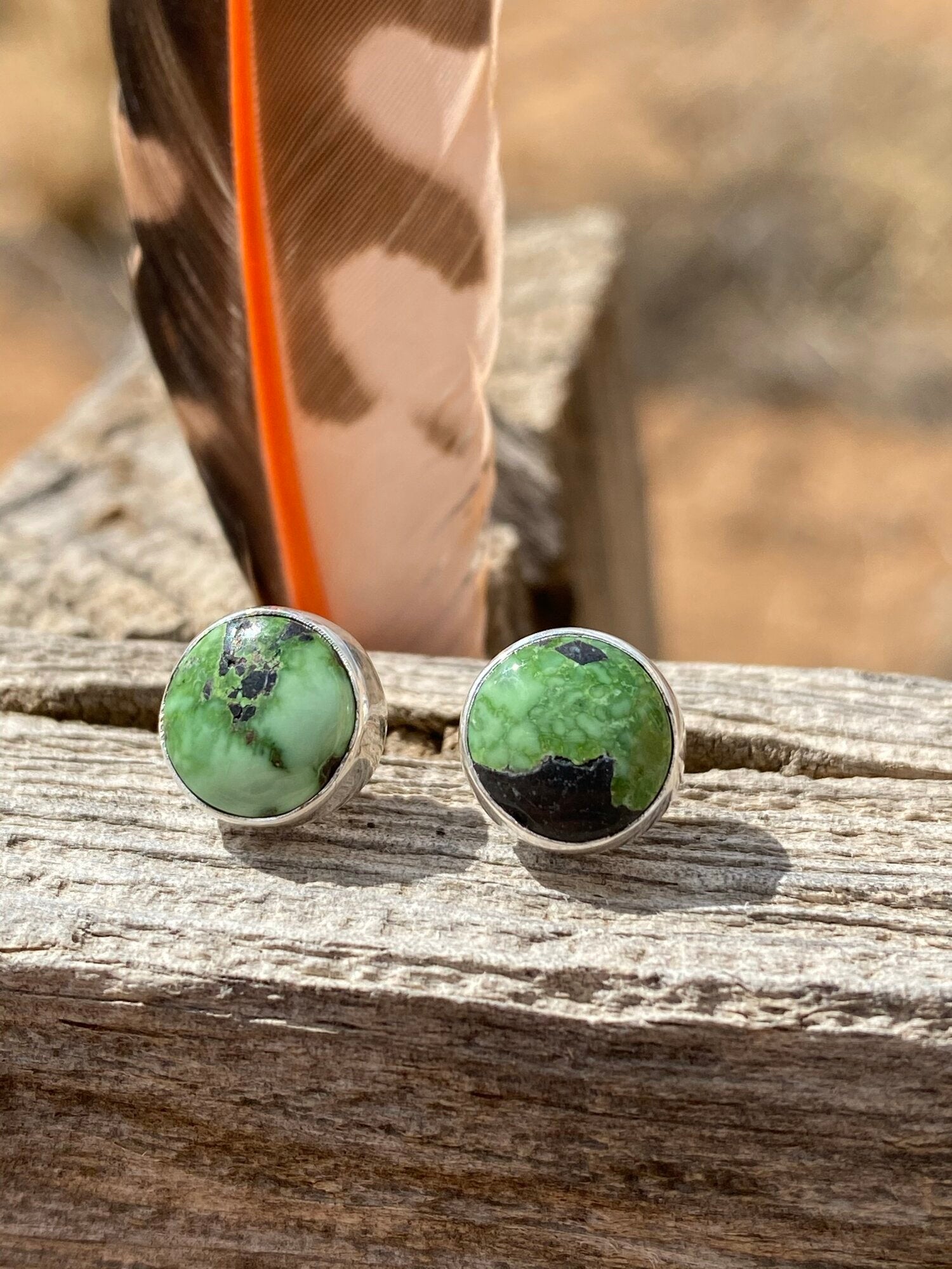 Round Pixie Studs in Silver