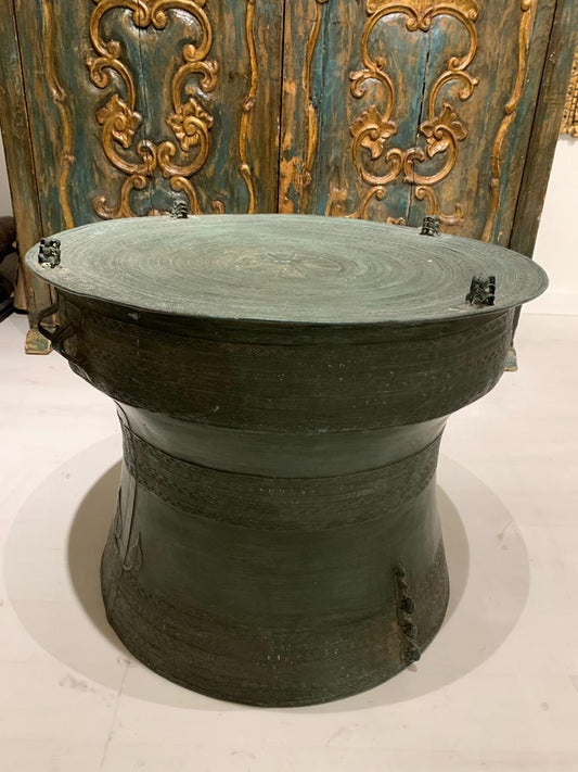 Bronze Drum with Asian Motif