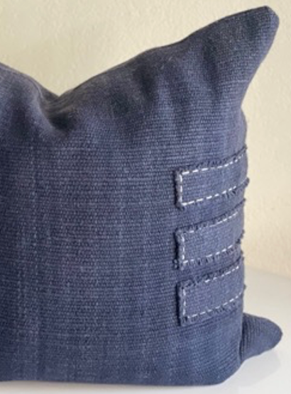 Blue & White Strap Pillow